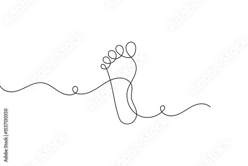Minimalist foot sole outline drawing
