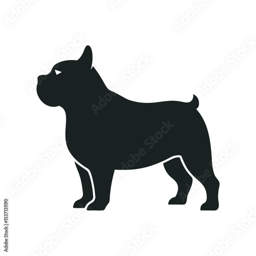 Silhouette Art Of Bulldog In Alert