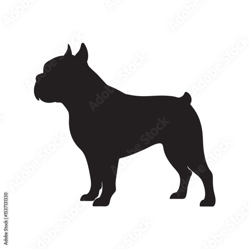 Silhouette Of Bulldog In Alert Pose