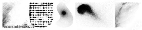 Vector Abstract portrait of a face composed of dotted vector shapes.