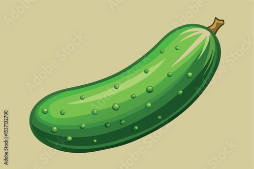 Fresh cucumber isolated on a simple background