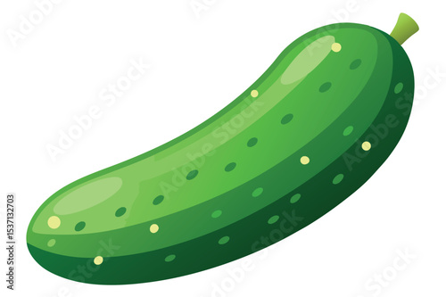 Fresh cucumber with vibrant green color, suitable for salads or snacks, resting on a light background