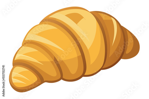 Golden buttery croissant resting on a surface