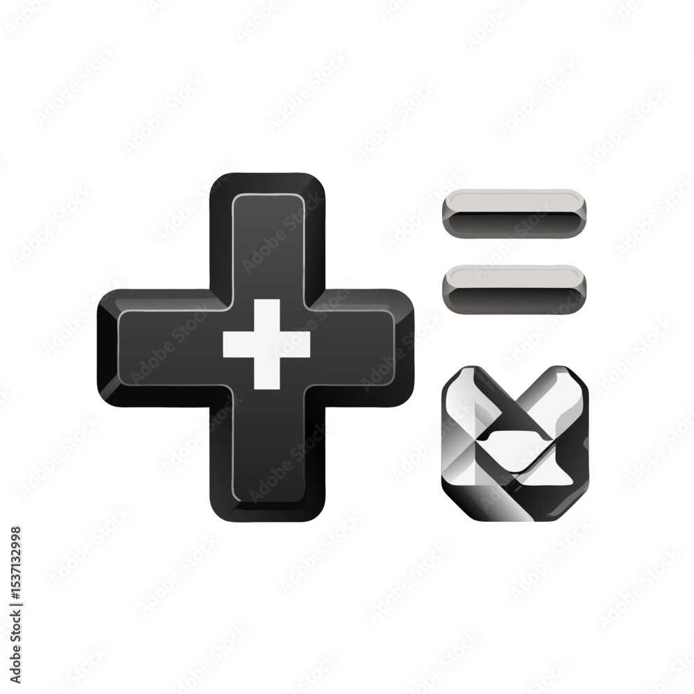 Obraz premium Minimalist plus button for ui stock vector