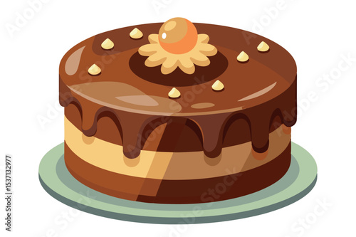 Chocolate cake topped with orange zest in a simple setting
