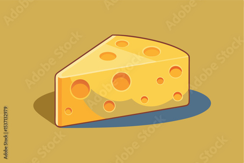 Cheese wedge with holes displayed on a light background
