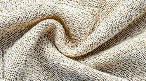 Close-up view of natural woven fabric texture. photo