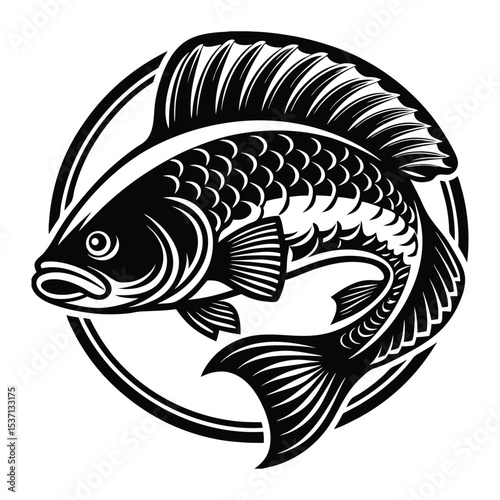 Trophy of a freshwater perch fish with realistic scales and water details ideal for fishing themes isolated on transparent background, png