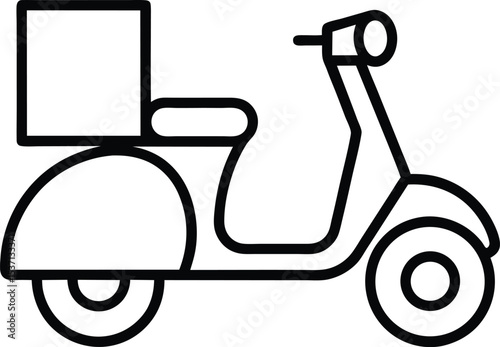 deliveryscooter line art on white background