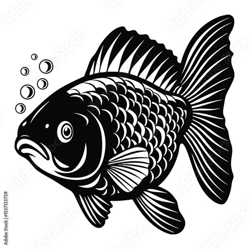 Fishing trophy isolated on transparent or white background
