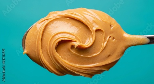 Close Up of Creamy Peanut Butter Spread on Spoon