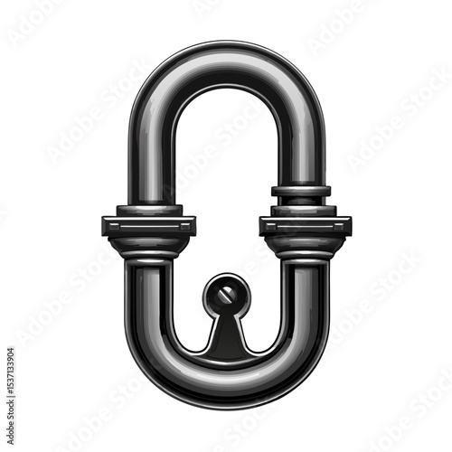 Open padlock icon with curved shackle stock victor