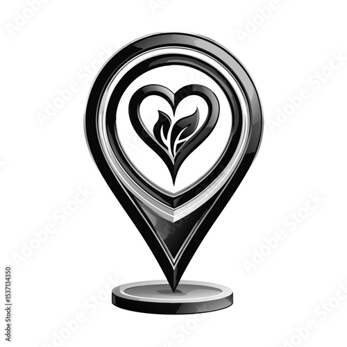 Personal spot heart marker icon stock vector