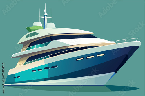 Luxurious yacht sailing in serene waters during sunset