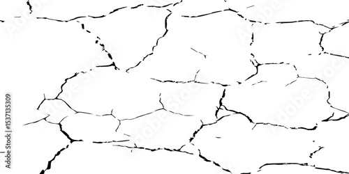 "Cracked black and white surface texture, perfect for use in grunge design, vintage backgrounds, distressed overlays, or aged wall effects. High-contrast abstract pattern for creative projects"