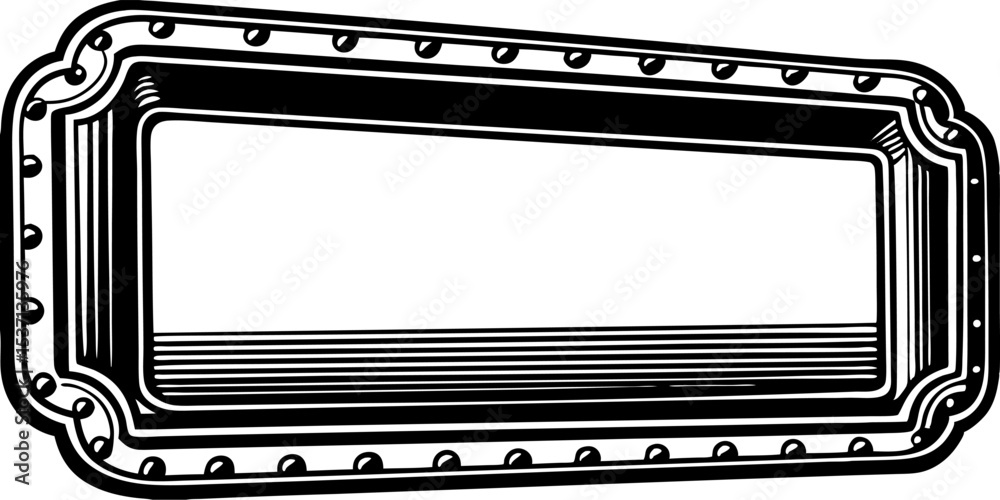 Obraz premium Ornate Rectangular Frame Vector Graphic with Decorative Elements, Perfect for Text and Image Displays