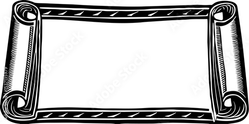 Stylized Antique Scroll Frame with Decorative Border Elements