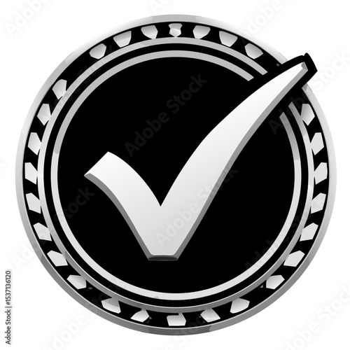 Rounded tick icon for confirmation ui stock vector