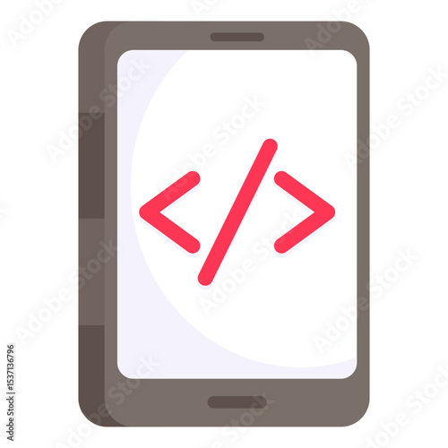 Mobile App Development Coding Interface Smartphone Screen