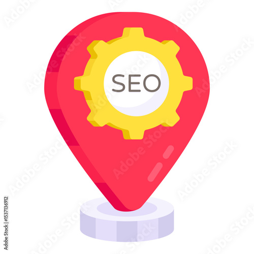 SEO Location Pin Digital Marketing Optimization Strategy Illustration