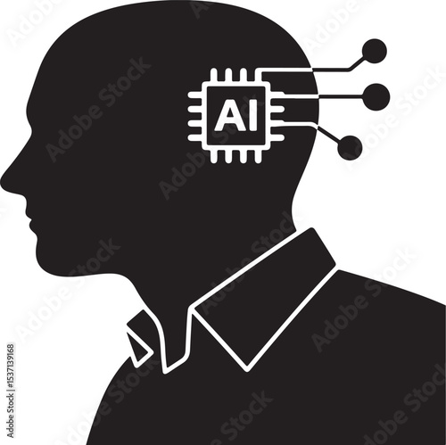 Man head silhouette with gears, symbolizing the intricate design of the human mind and the concept of innovative thought