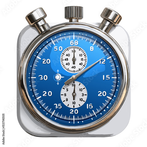 Stopwatch timer icon with side buttons stock vector