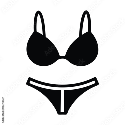 black bra and panties Vector art