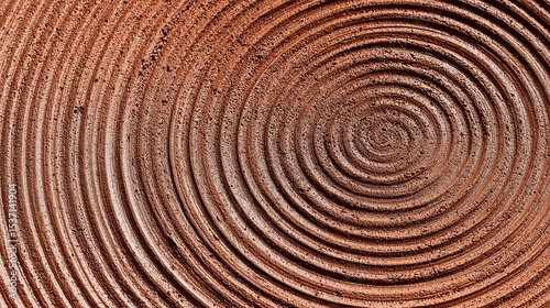 Raw clay fingerprint texture background with concentric ridges in terracotta, hand-built pottery surface.