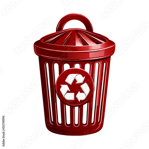 Waste bin icon simple ui style stock vector