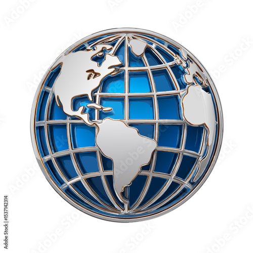 Worldwide globe with latitude lines icon stock vector