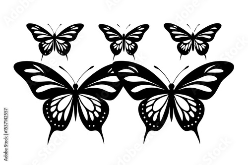 set of butterflies