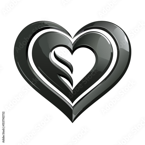 Solid fill love symbol vector design stock victor