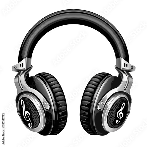 Sound entertainment headset icon vector style stock victor