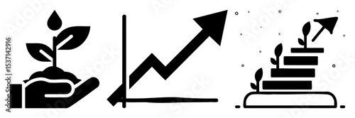 Vector Growth Featuring Plant Chart and Steps