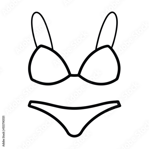 black bra and panties Vector art