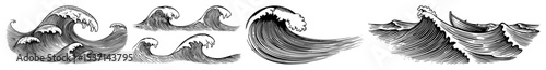 Vector Dynamic ocean waves with flowing lines.