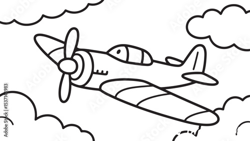 Cartoon vector illustration of an airplane flying with a banner, perfect for travel or aviation design