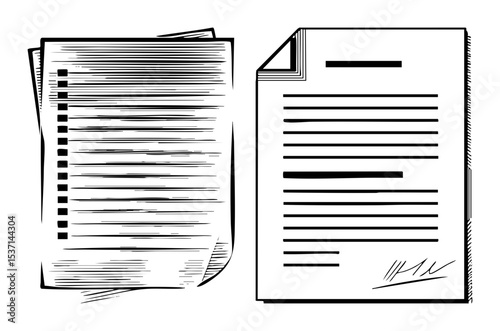Vector Documents with lines and signature .