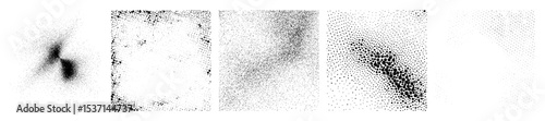 Vector Abstract particle formations depict evolving human profiles.