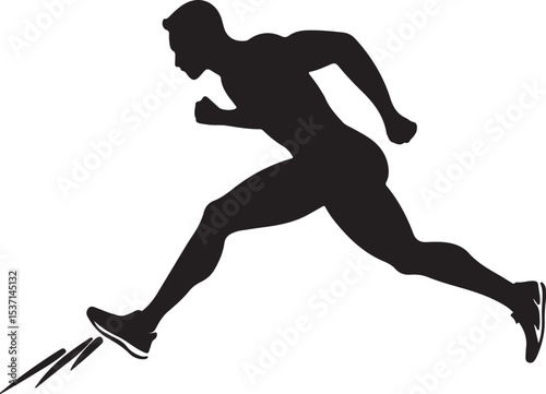 silhouette of a man running