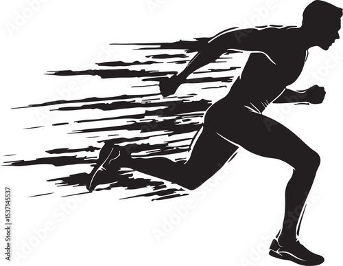 silhouette of running man