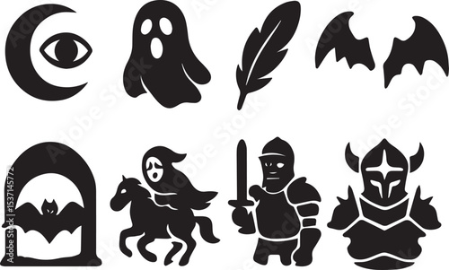 Phantom Realms Vector Set | Supernatural Creatures & Haunted Artifacts