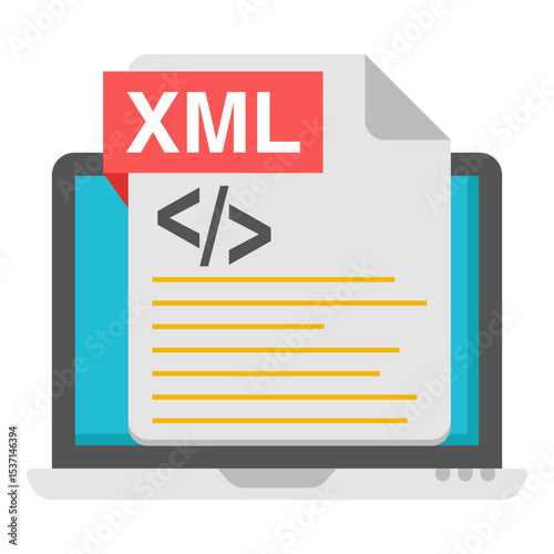 XML File Data Coding Programming Laptop Software Development Technology