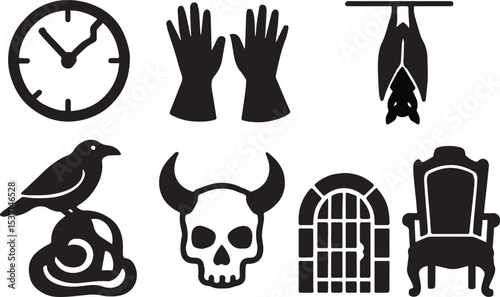  Cursed Relics Vector Set | Haunted Objects & Dark Magic Icons