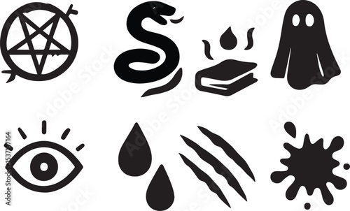 Forbidden Magic Vector Set | Cursed Symbols & Horror Elements