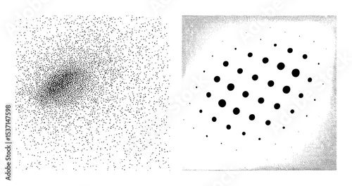 Vector Abstract dot showcase density and distribution variations.