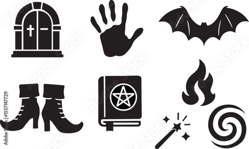 Enchanted Darkness Vector Set | Witchcraft Tools & Magical Symbols