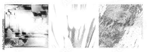 Vector Abstract portrait of a person composed of halftone dots.