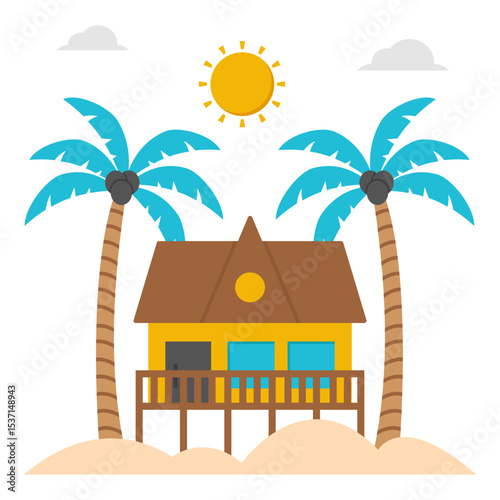 Tropical Beach House Vacation Home Idyllic Summer Paradise Getaway