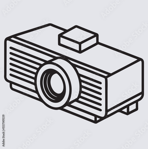 projector silhouette vector art illustration